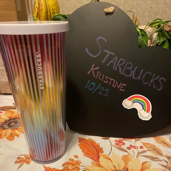 Starbucks Striped Pride LOVE 24oz Tumbler (crack on the bottom-see photos) - Picture 1 of 10